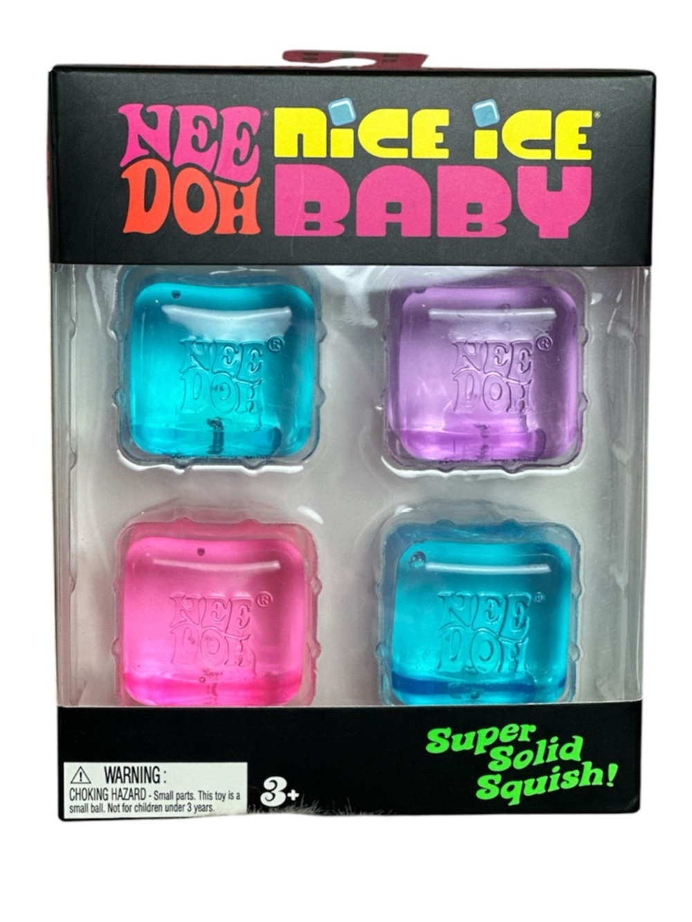 NeeDoh Nice Ice Baby Super Solid Squish Toy - Blue, Pink, Purple new